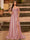 A-Line/Princess Cold Shoulder Short Sleeves Rhinestone Prom Dresses