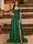 A-Line/Princess Cold Shoulder Short Sleeves Rhinestone Prom Dresses