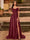 A-Line/Princess Cold Shoulder Short Sleeves Rhinestone Prom Dresses
