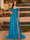 A-Line/Princess Cold Shoulder Short Sleeves Rhinestone Prom Dresses