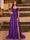 A-Line/Princess Cold Shoulder Short Sleeves Rhinestone Prom Dresses