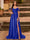 A-Line/Princess Cold Shoulder Short Sleeves Rhinestone Prom Dresses