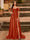 A-Line/Princess Cold Shoulder Short Sleeves Rhinestone Prom Dresses