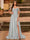 A-Line/Princess Cold Shoulder Short Sleeves Rhinestone Prom Dresses