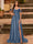 A-Line/Princess Cold Shoulder Short Sleeves Rhinestone Prom Dresses