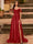 A-Line/Princess Cold Shoulder Short Sleeves Rhinestone Prom Dresses