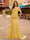 Trumpet/Mermaid Off-the-Shoulder Short Sleeves Sequins Prom Dresses
