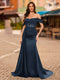 Trumpet/Mermaid Off-the-Shoulder Short Sleeves Sequins Prom Dresses