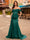 Trumpet/Mermaid Off-the-Shoulder Short Sleeves Sequins Prom Dresses