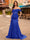 Trumpet/Mermaid Off-the-Shoulder Short Sleeves Sequins Prom Dresses