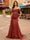 Trumpet/Mermaid Off-the-Shoulder Short Sleeves Sequins Prom Dresses