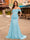 Trumpet/Mermaid Off-the-Shoulder Short Sleeves Sequins Prom Dresses