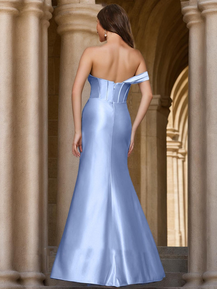Trumpet/Mermaid One-Shoulder Sleeveless Split Side Prom Dresses