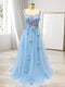 Ball Gown Off the Shoulder Short Sleeves Applique Prom Dresses
