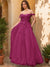 Ball Gown Off the Shoulder Short Sleeves Applique Prom Dresses