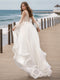 Ball Gown V-Neck Long Sleeves Lace Wedding Dresses
