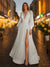 A-Line/Princess V-Neck Long Sleeves Split Side Wedding Dresses