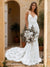 Trumpet/Mermaid V-Neck Sleeveless Ruched Lace Wedding Dresses