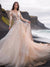 A-Line/Princess Scoop Long Sleeves Applique Wedding Dresses