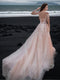 A-Line/Princess Scoop Long Sleeves Applique Wedding Dresses