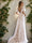 A-Line/Princess V-Neck Short Sleeves Ruched Wedding Dresses