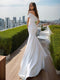Trumpet/Mermaid Strapless Short Sleeves Ruched Wedding Dresses