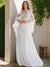 A-Line/Princess V-Neck Flare Sleeves Lace Wedding Dresses