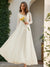 A-Line/Princess V-Neck Long Sleeves Lace Wedding Dresses