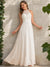 A-Line/Princess High Neck Sleeveless Sequins Wedding Dresses