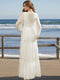 A-Line/Princess V-Neck Long Sleeves Lace Wedding Dresses