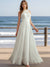 A-Line/Princess Scoop Sleeveless Lace Wedding Dresses