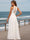 A-Line/Princess Scoop Sleeveless Ruched Wedding Dresses