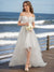 A-Line/Princess Off-the-Shoulder Short Sleeves Ruffles Wedding Dresses