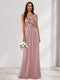 A-Line/Princess V-Neck Sleeveless Sequins Bridesmaid Dresses