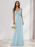 A-Line/Princess V-Neck Sleeveless Sequins Bridesmaid Dresses