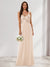 A-Line/Princess V-Neck Sleeveless Sequins Bridesmaid Dresses