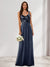 A-Line/Princess V-Neck Sleeveless Sequins Bridesmaid Dresses