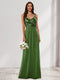 A-Line/Princess V-Neck Sleeveless Sequins Bridesmaid Dresses