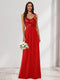 A-Line/Princess V-Neck Sleeveless Sequins Bridesmaid Dresses