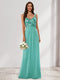 A-Line/Princess V-Neck Sleeveless Sequins Bridesmaid Dresses