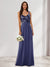 A-Line/Princess V-Neck Sleeveless Sequins Bridesmaid Dresses