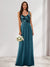 A-Line/Princess V-Neck Sleeveless Sequins Bridesmaid Dresses