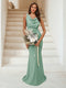 Trumpet/Mermaid Cowl Neck Sleeveless Ruched Bridesmaid Dresses
