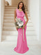 Trumpet/Mermaid Cowl Neck Sleeveless Ruched Bridesmaid Dresses