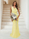 Trumpet/Mermaid Cowl Neck Sleeveless Ruched Bridesmaid Dresses