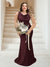 Trumpet/Mermaid Cowl Neck Sleeveless Ruched Plus Size Bridesmaid Dresses