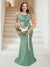 Trumpet/Mermaid Cowl Neck Sleeveless Ruched Plus Size Bridesmaid Dresses