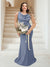 Trumpet/Mermaid Cowl Neck Sleeveless Ruched Plus Size Bridesmaid Dresses