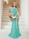 Trumpet/Mermaid Cowl Neck Sleeveless Ruched Plus Size Bridesmaid Dresses