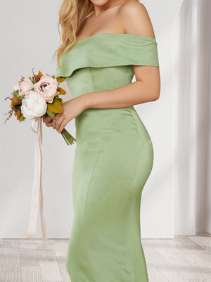 Sheath/Column Strapless Sleeveless Ruched Bridesmaid Dresses